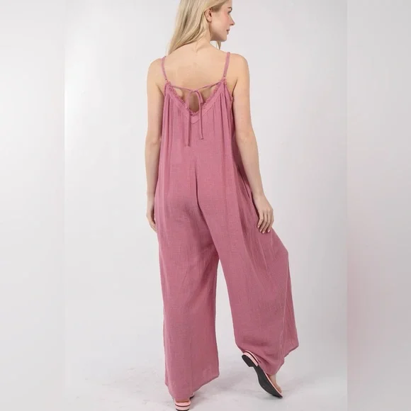 Blissful Pink Jumpsuit- LAST ONE - Picture 4 of 5